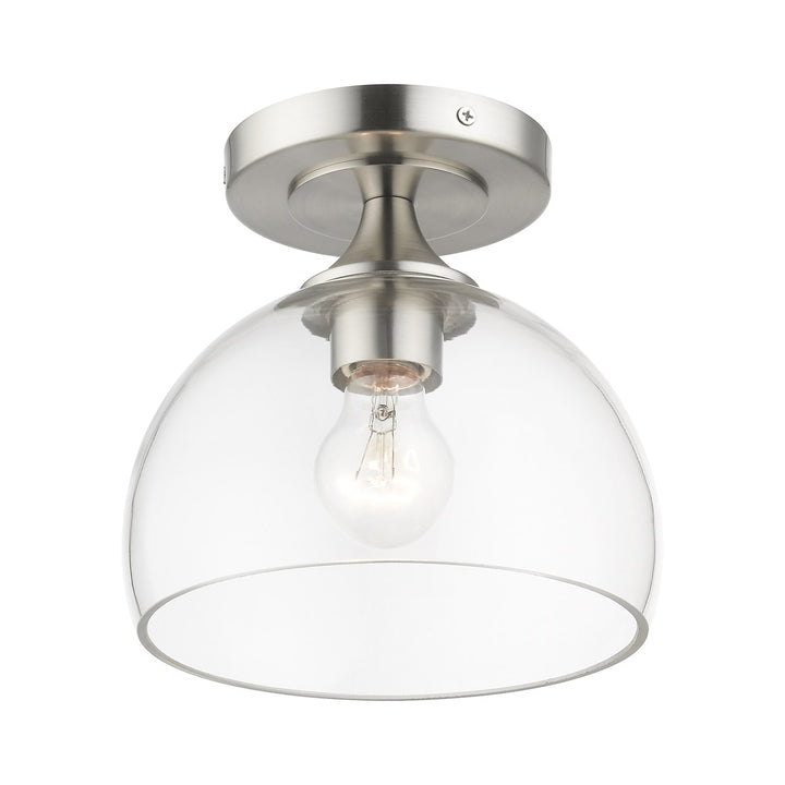 1 Light Brushed Nickel Semi-Flush