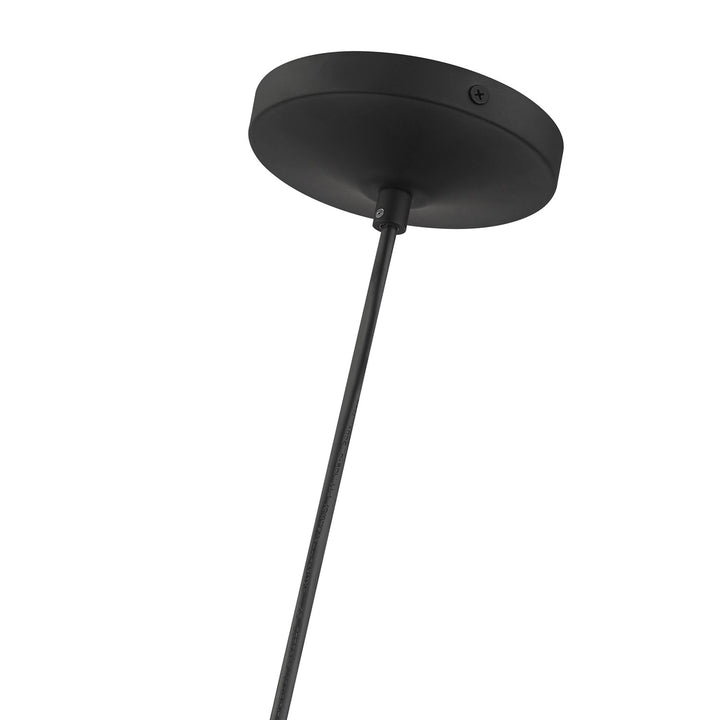 1 Light Black Glass Pendant With Brushed Nikel Finish Accents
