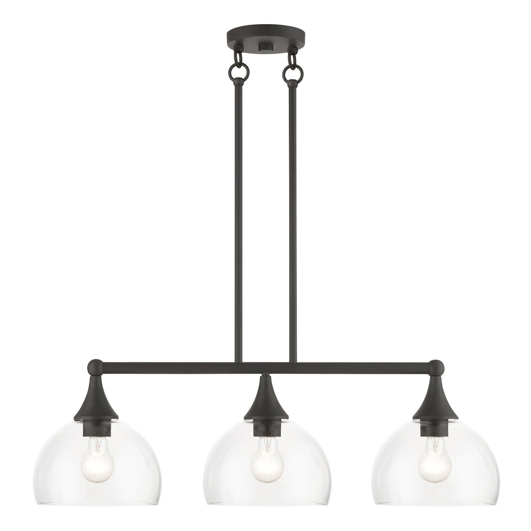 3 Light Bronze Linear Chandelier by Livex Lighting