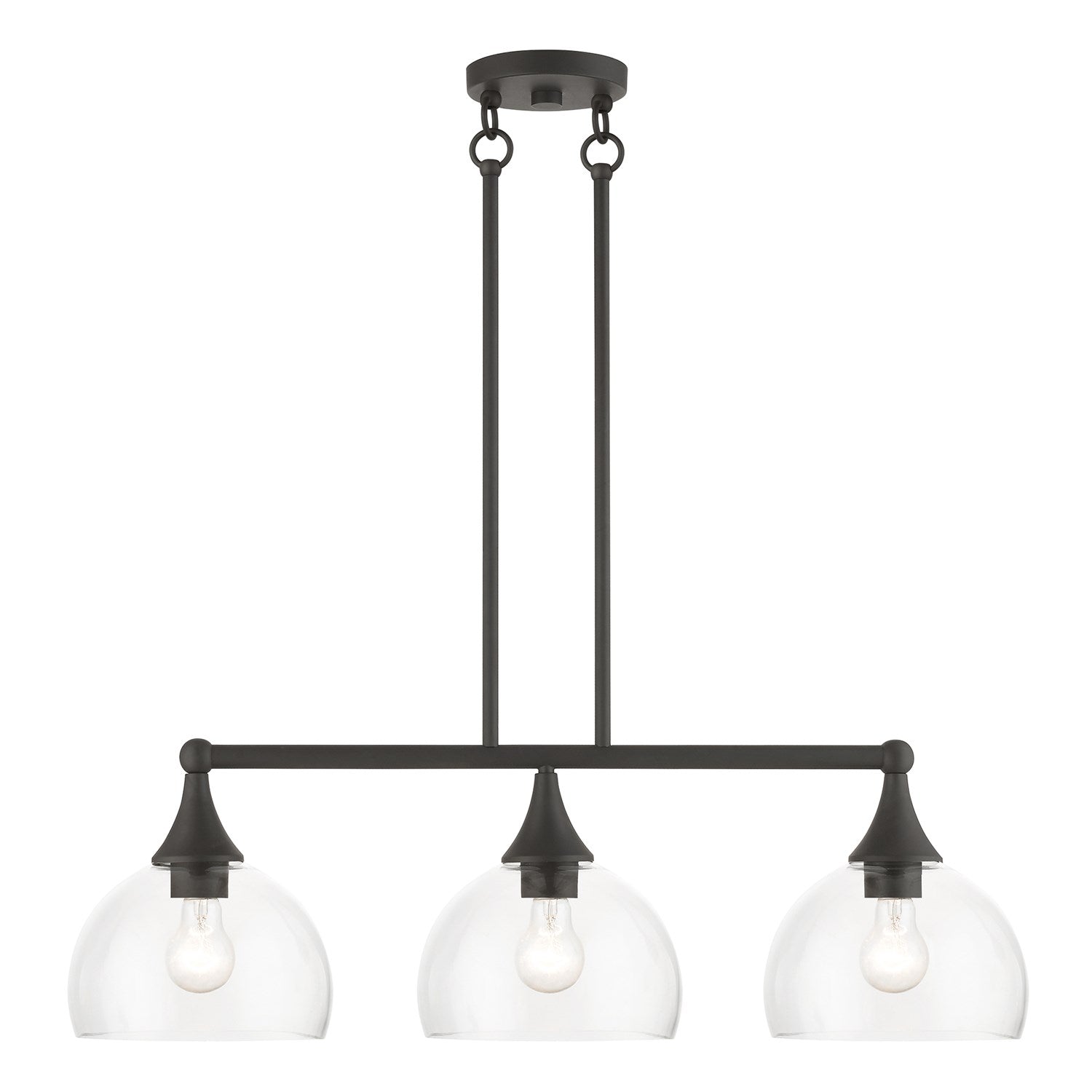 3 Light Bronze Linear Chandelier by Livex Lighting