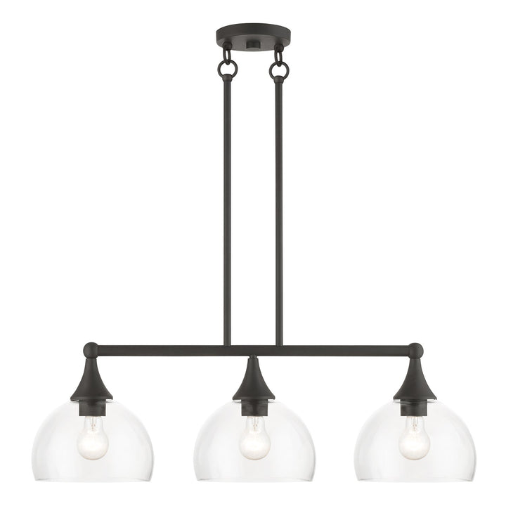 3 Light Bronze Linear Chandelier by Livex Lighting