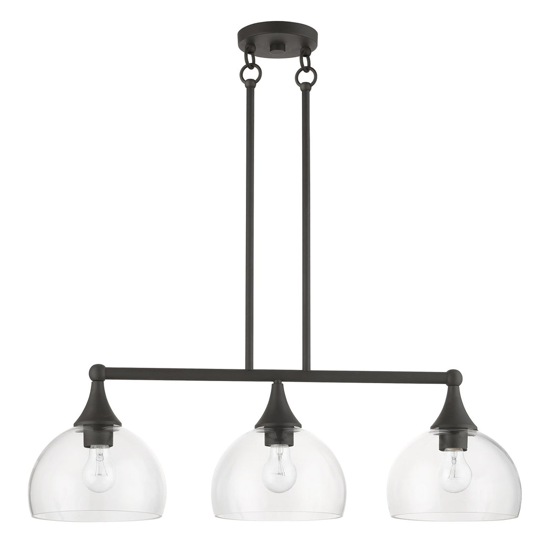 3 Light Bronze Linear Chandelier