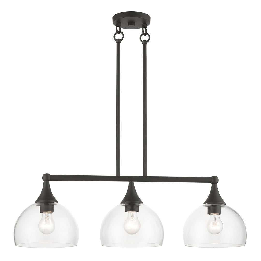 3 Light Bronze Linear Chandelier