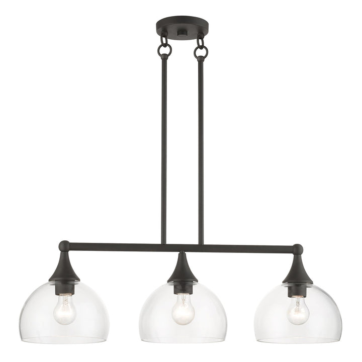 3 Light Bronze Linear Chandelier