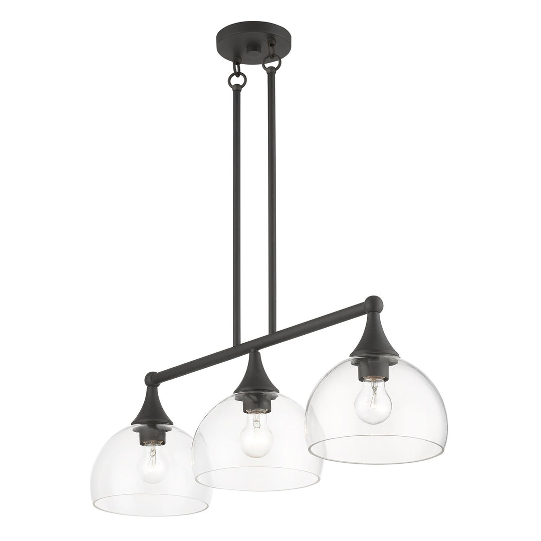 3 Light Bronze Linear Chandelier