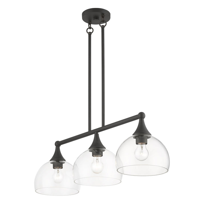 3 Light Bronze Linear Chandelier