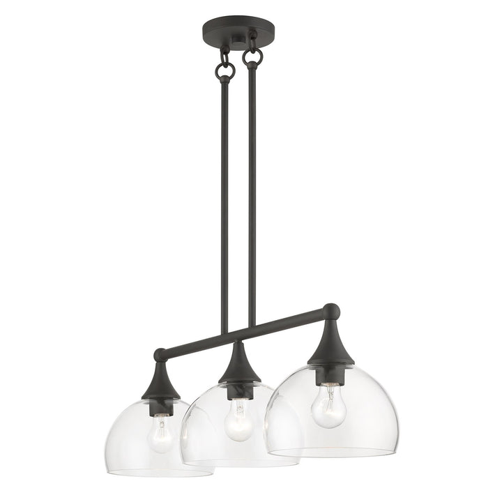 3 Light Bronze Linear Chandelier