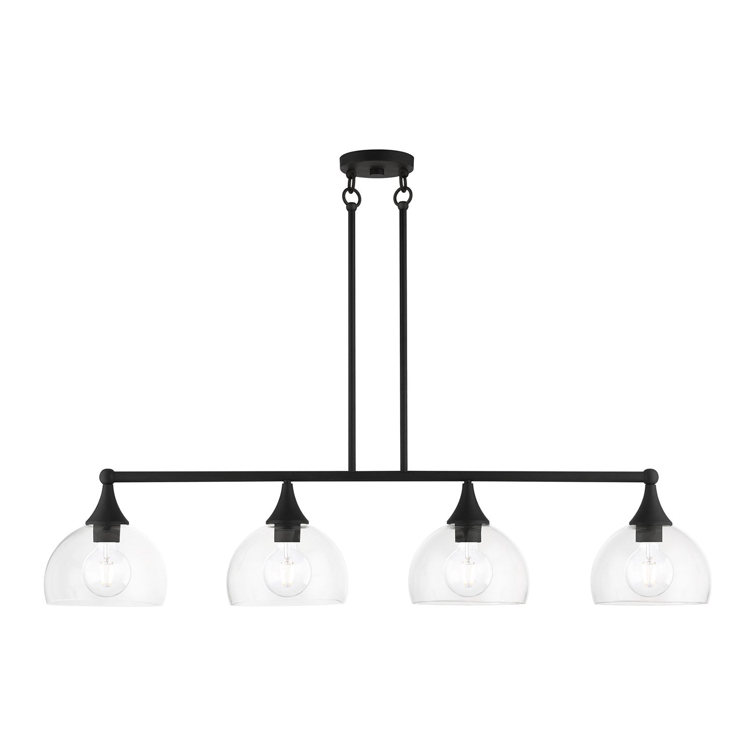 4 Light Black Large Linear Chandelier by Livex Lighting