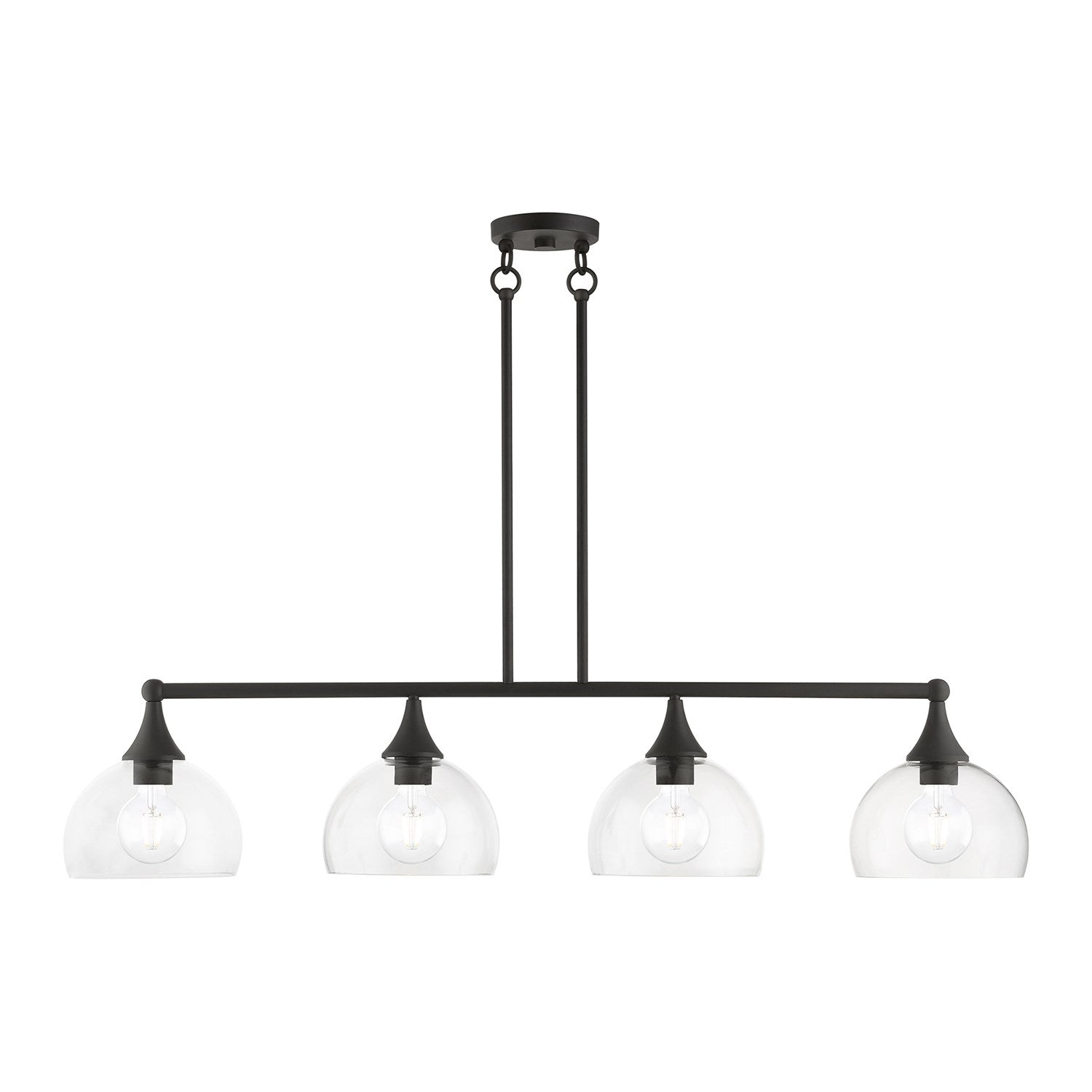 4 Light Bronze Large Linear Chandelier by Livex Lighting
