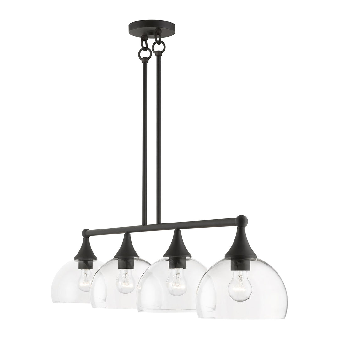 4 Light Bronze Large Linear Chandelier