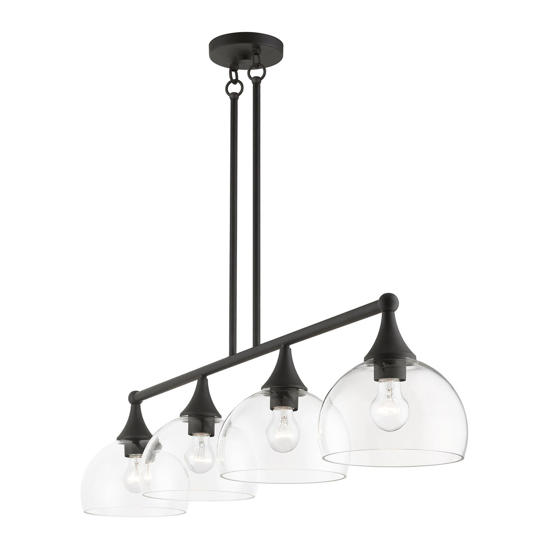 4 Light Bronze Large Linear Chandelier