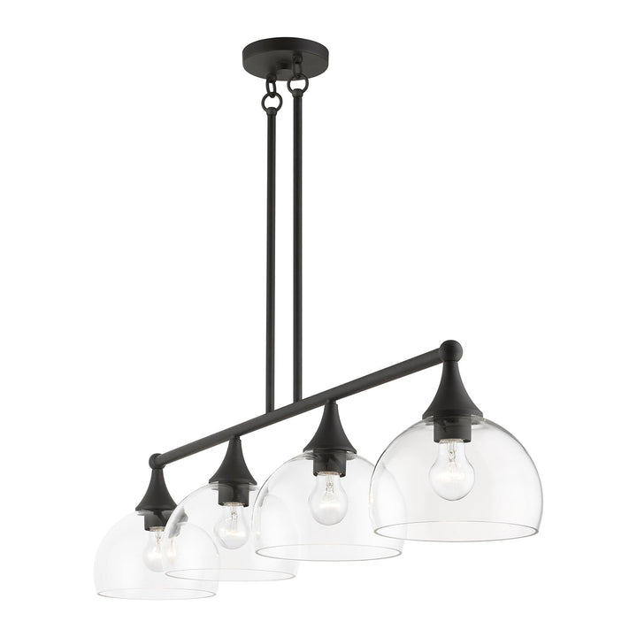 4 Light Bronze Large Linear Chandelier