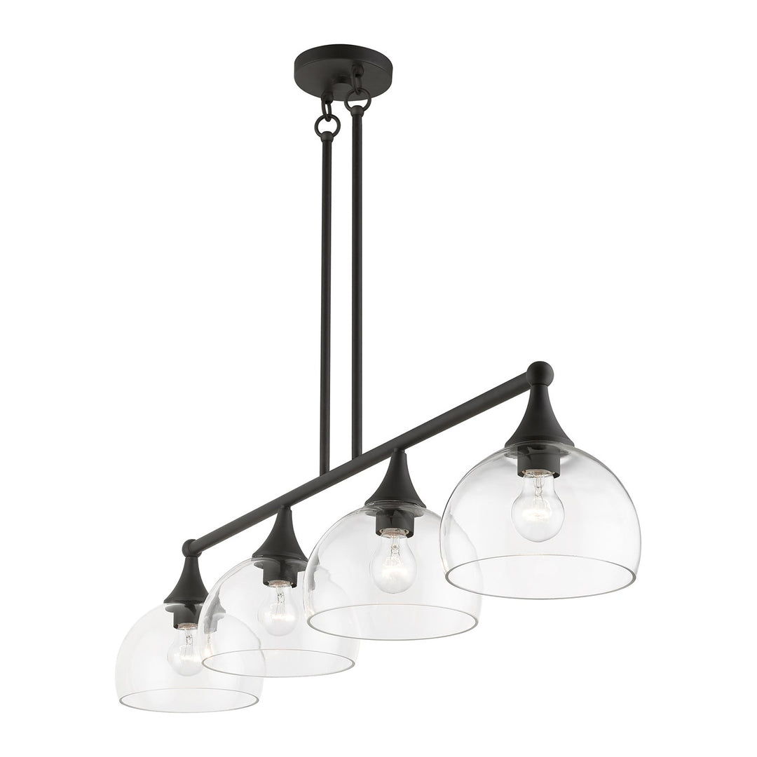 4 Light Bronze Large Linear Chandelier