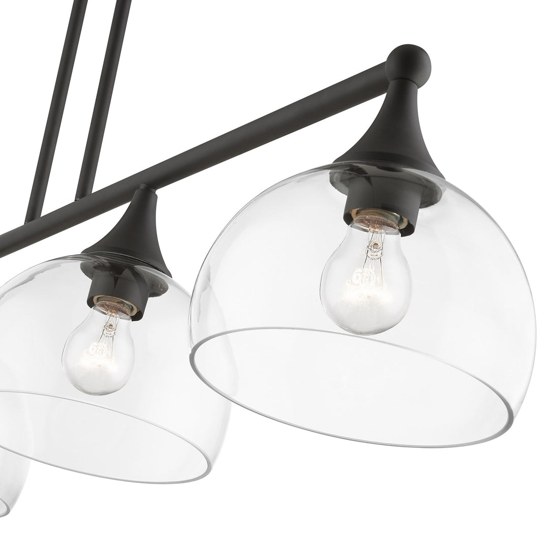 4 Light Bronze Large Linear Chandelier