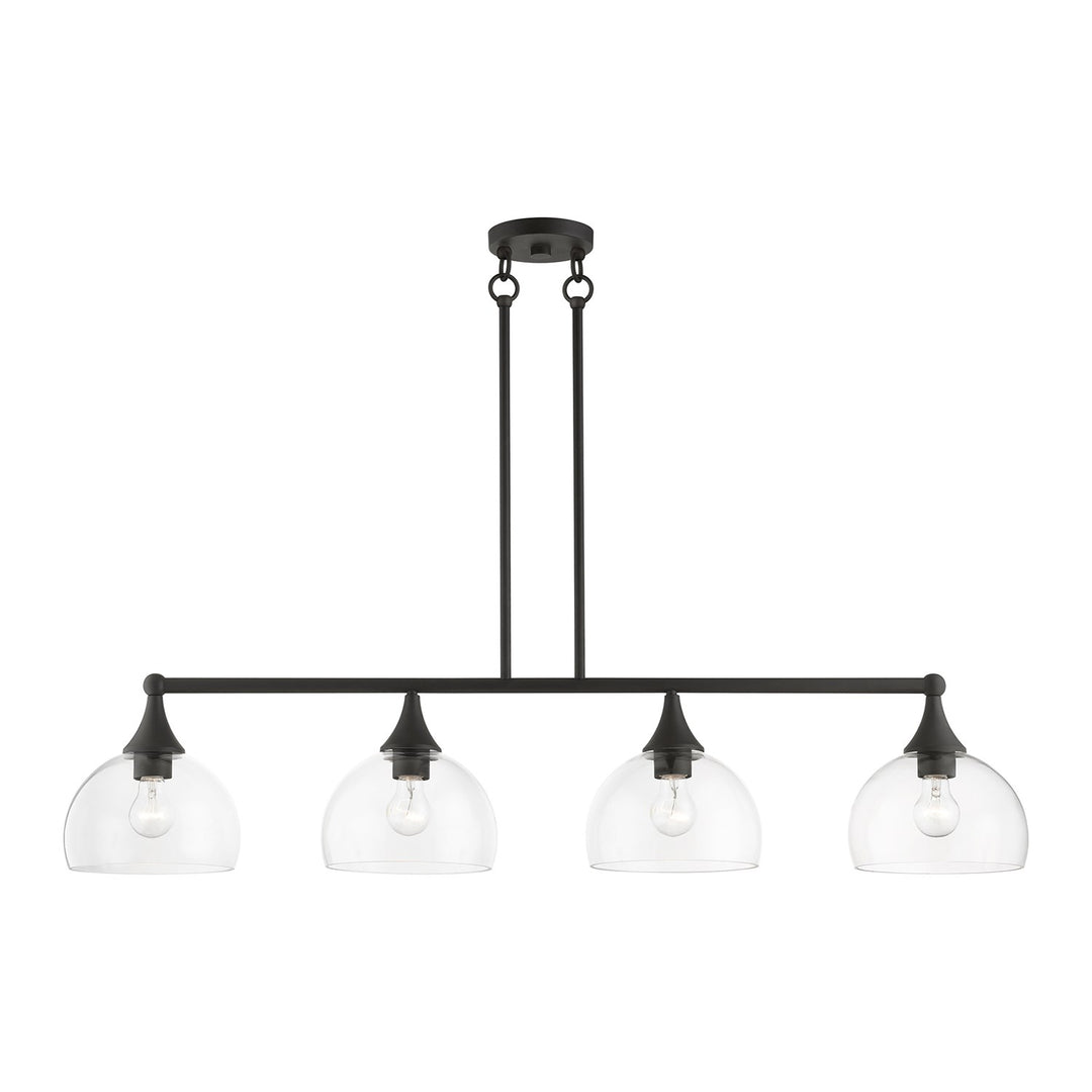 4 Light Bronze Large Linear Chandelier