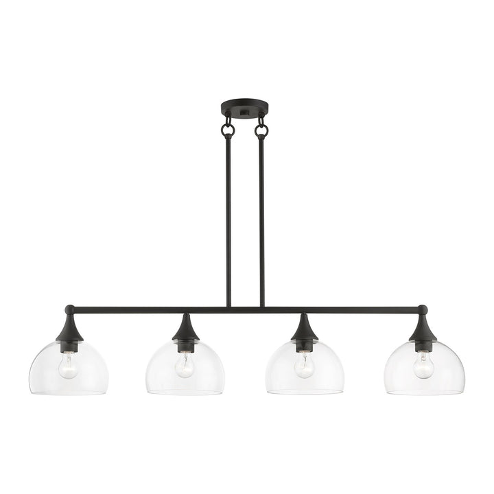 4 Light Bronze Large Linear Chandelier