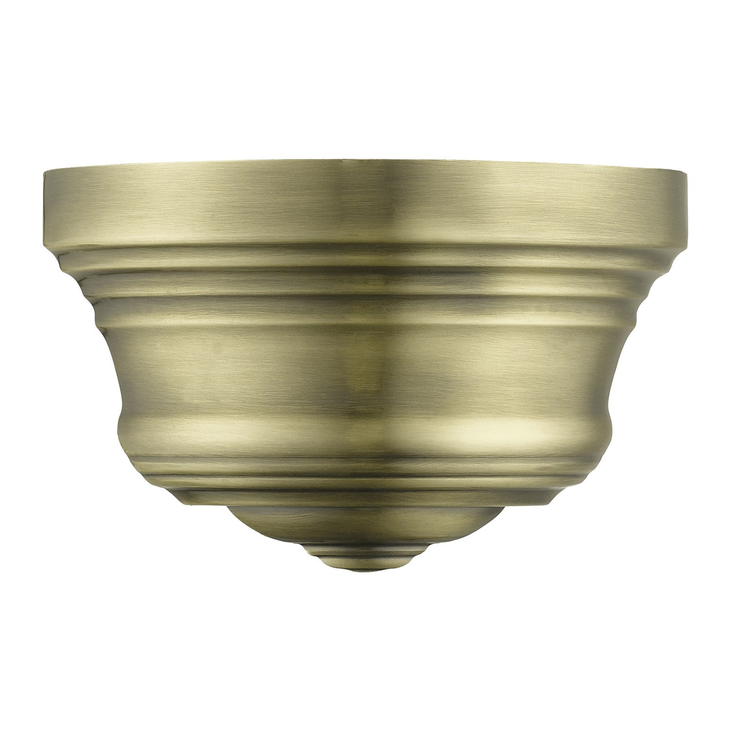 1 Light Antique Brass Bell Ada Sconce With Shiny White Finish Inside by Livex Lighting