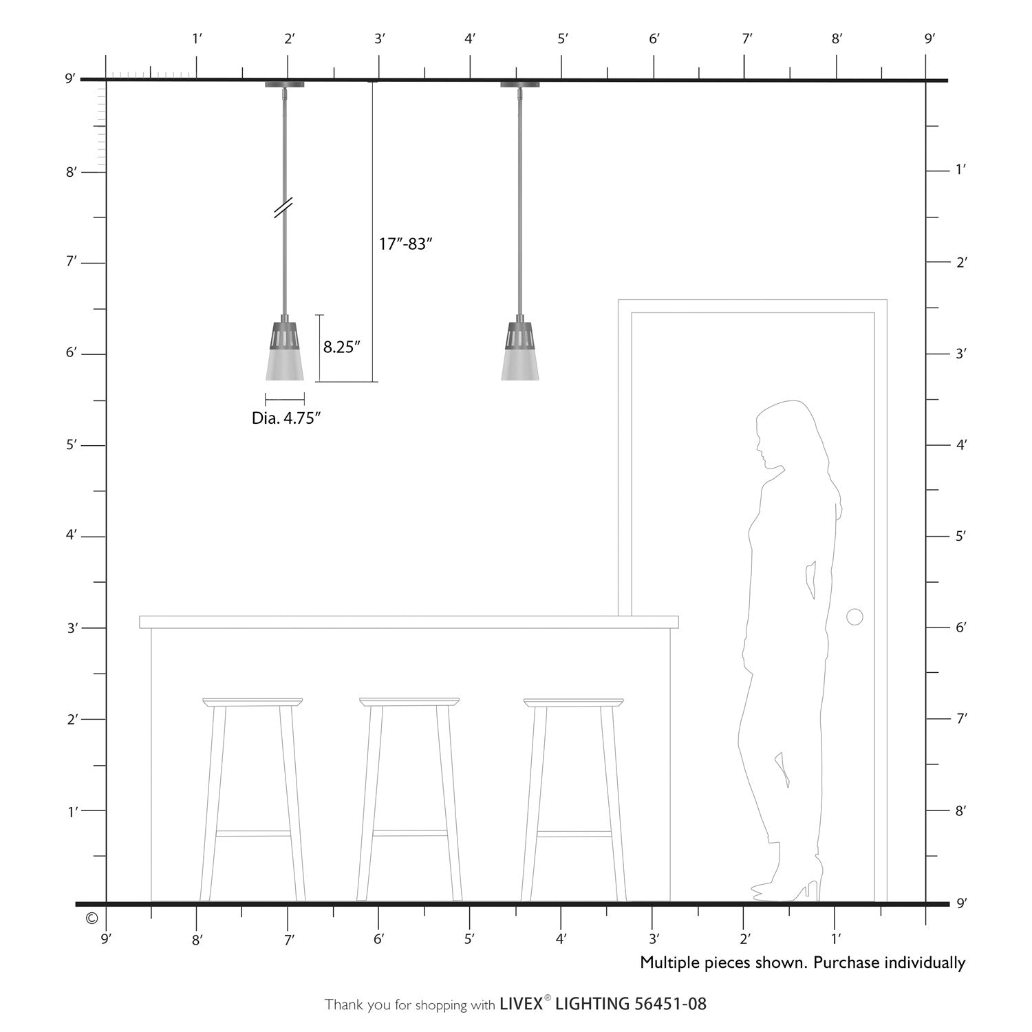 1 Light Natural Brass Mini Pendant