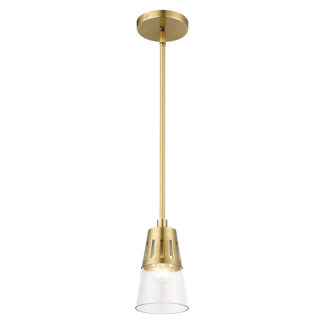 1 Light Natural Brass Mini Pendant