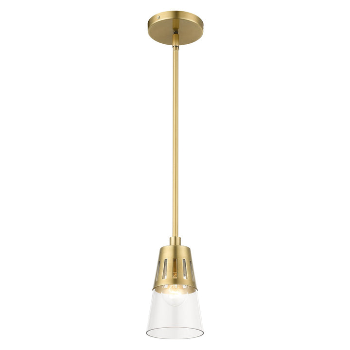 1 Light Natural Brass Mini Pendant