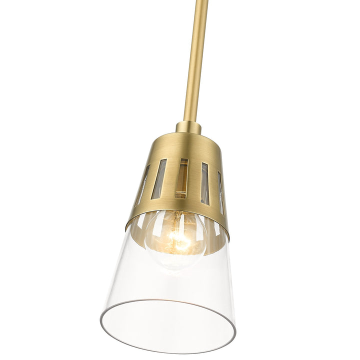 1 Light Natural Brass Mini Pendant
