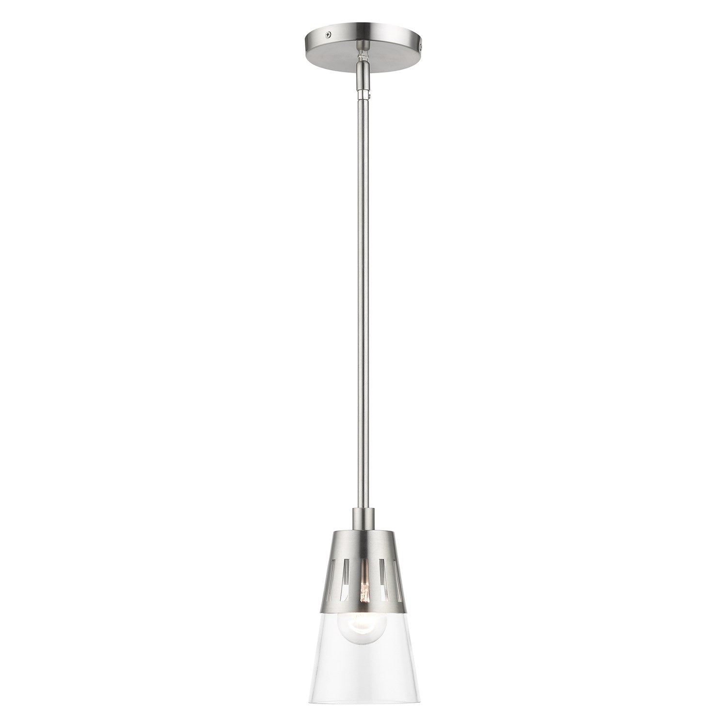 1 Light Brushed Nickel Mini Pendant by Livex Lighting