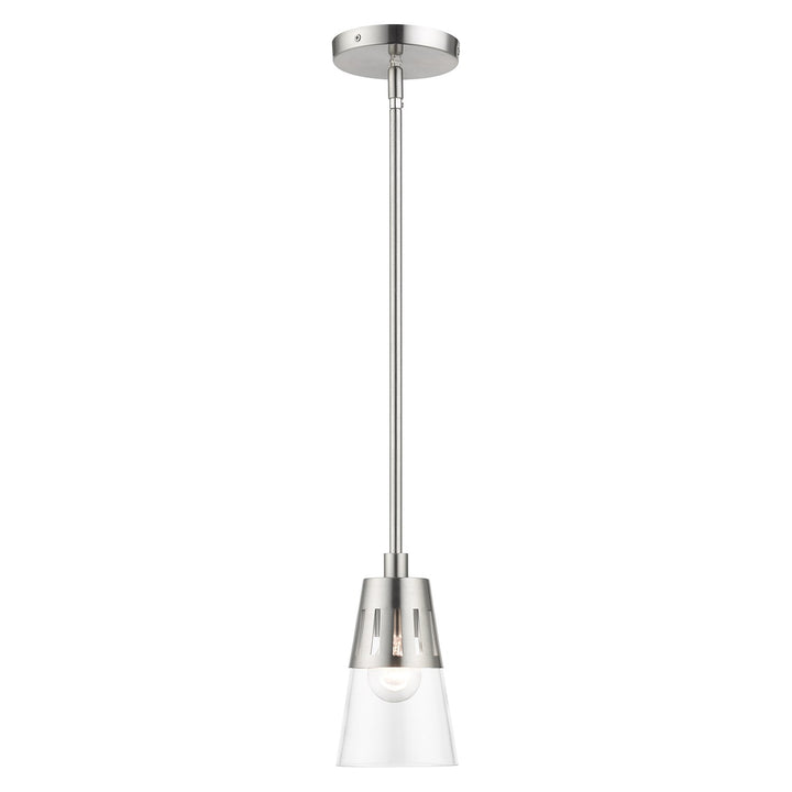 1 Light Brushed Nickel Mini Pendant by Livex Lighting
