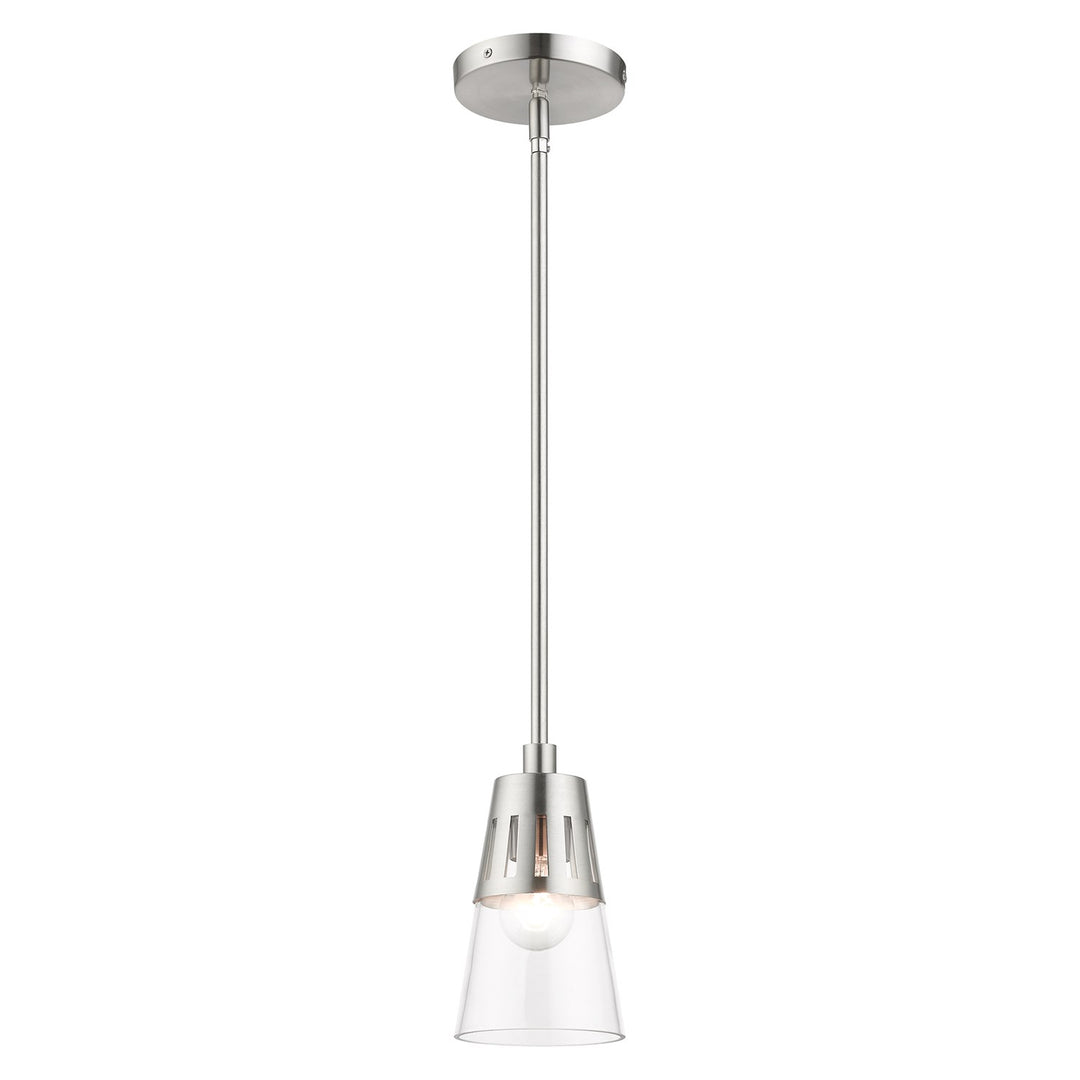 1 Light Brushed Nickel Mini Pendant