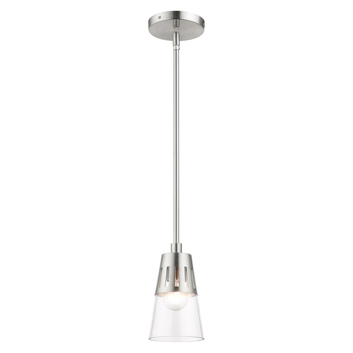 1 Light Brushed Nickel Mini Pendant
