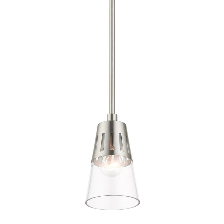 1 Light Brushed Nickel Mini Pendant