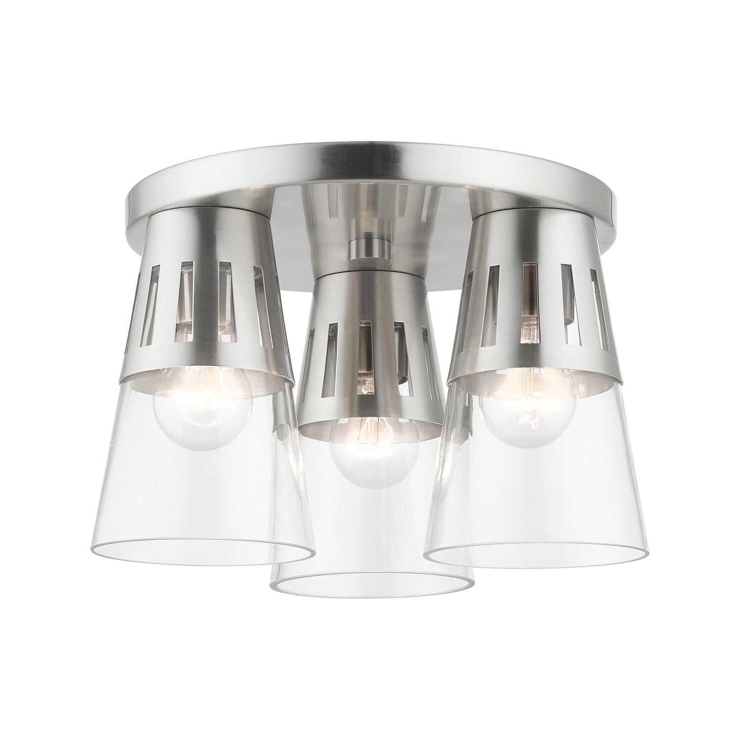 3 Light Brushed Nickel Flush Mount by Livex Lighting