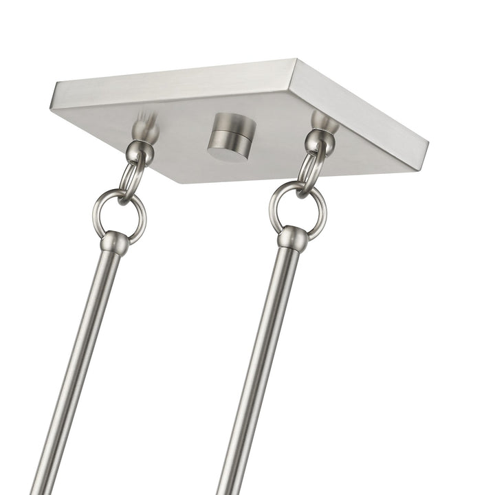 5 Light Brushed Nickel Large Linear Chandelier