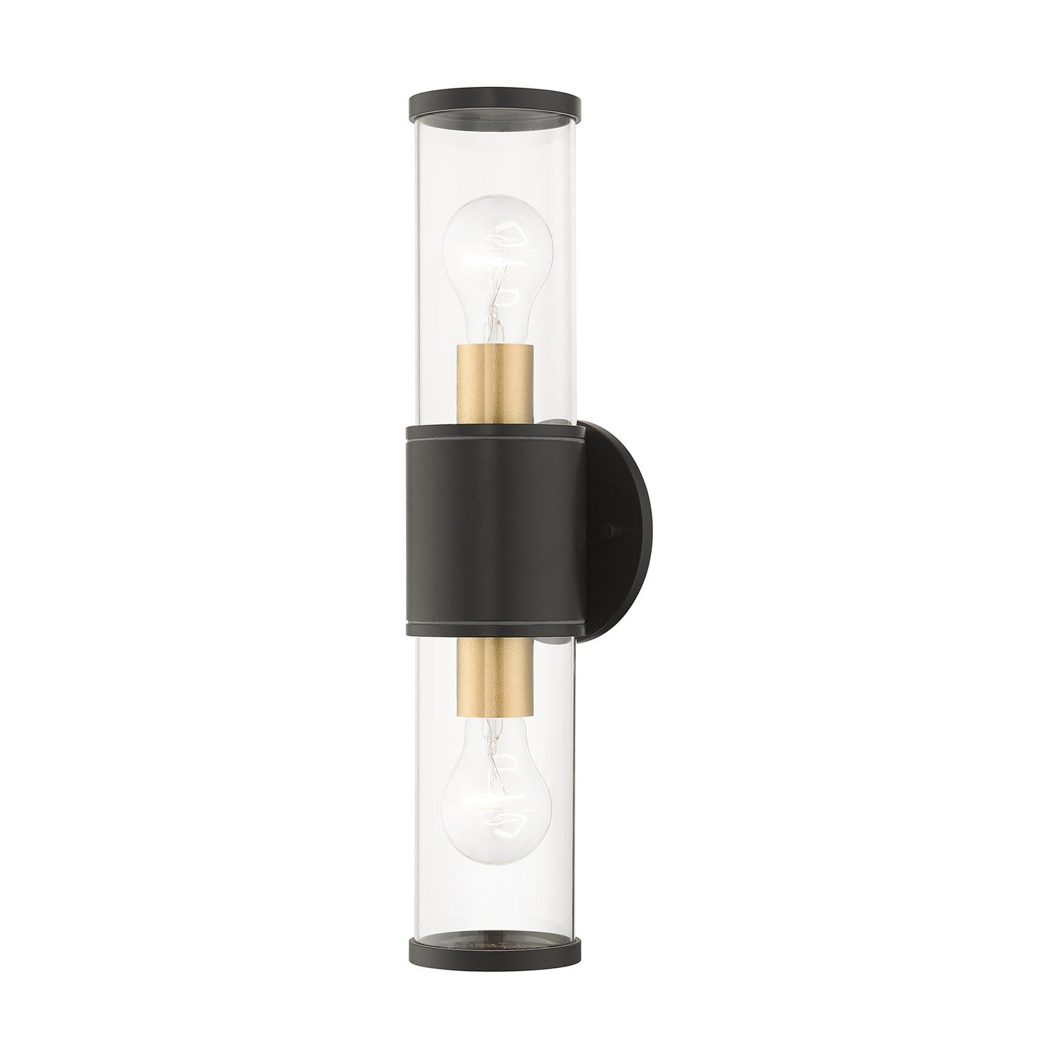 2 Light Bronze Outdoor Large Ada Wall Lantern With Antique Gold Finish Accents by Livex Lighting