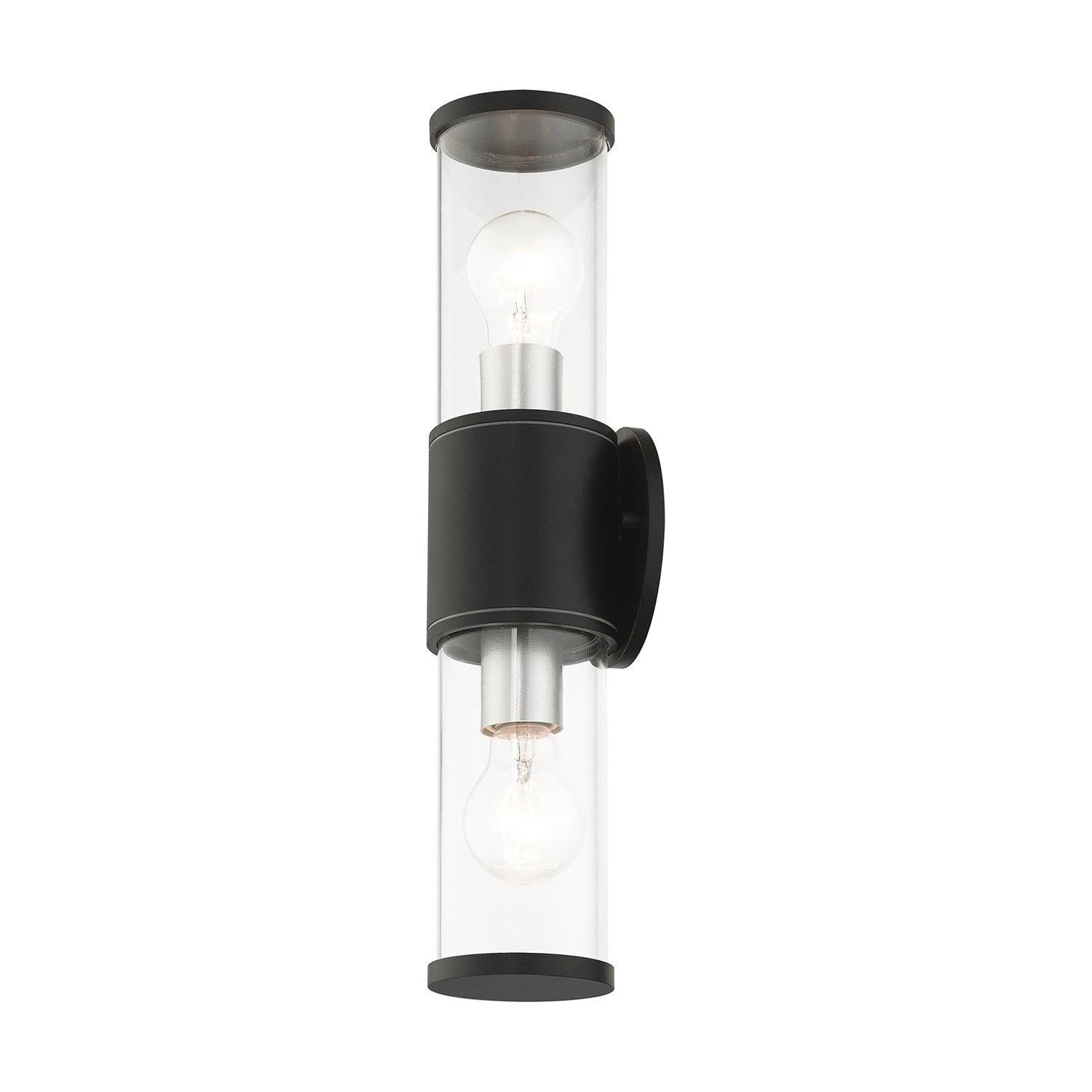 2 Light Textured Black Outdoor Large Ada Wall Lantern