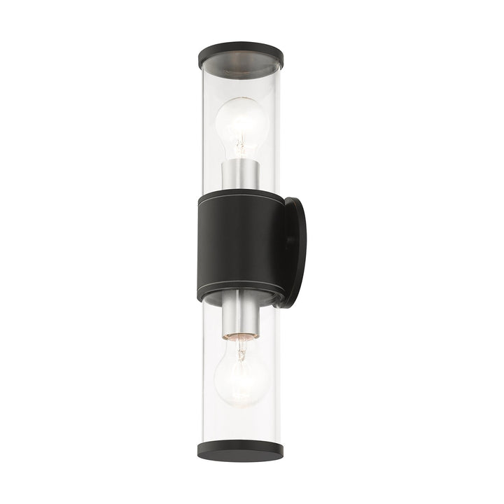 2 Light Textured Black Outdoor Large Ada Wall Lantern
