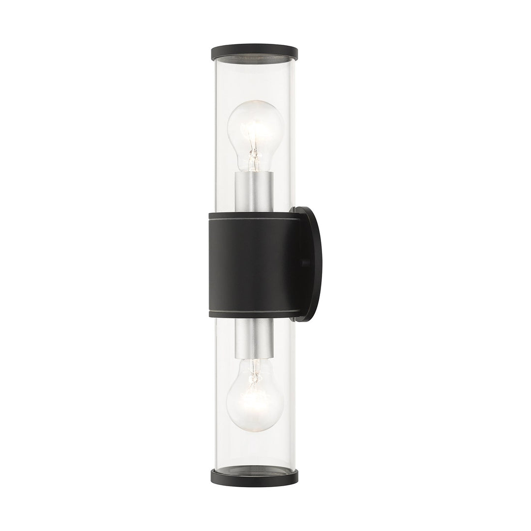 2 Light Textured Black Outdoor Large Ada Wall Lantern