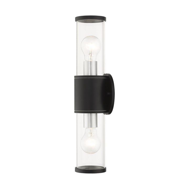 2 Light Textured Black Outdoor Large Ada Wall Lantern