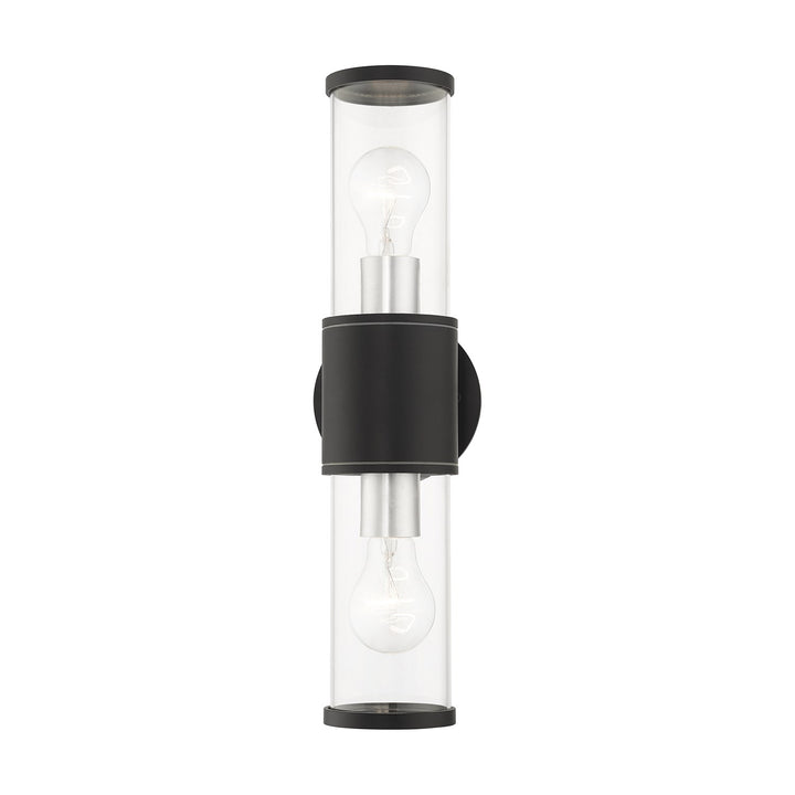 2 Light Textured Black Outdoor Large Ada Wall Lantern