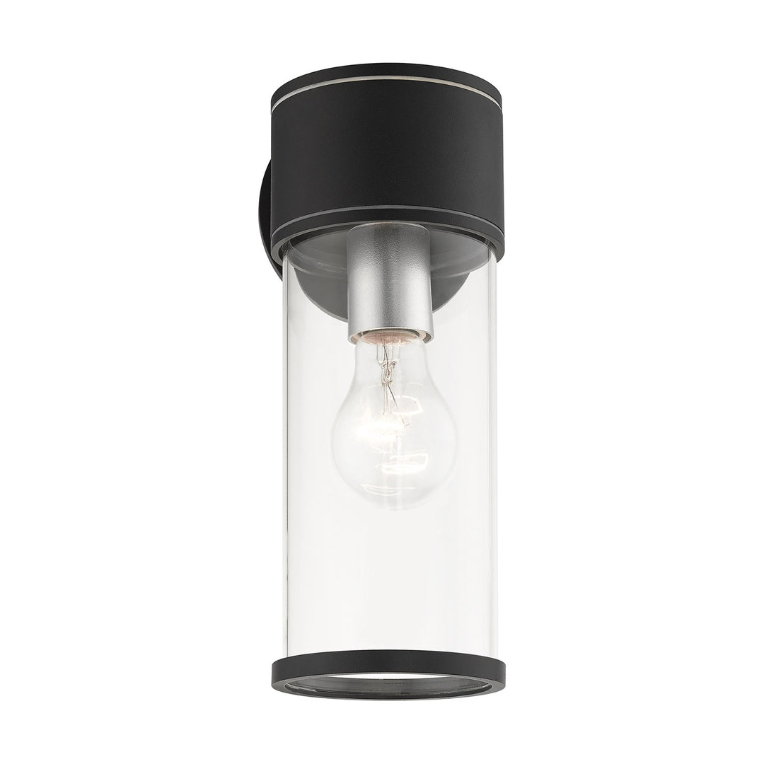 1 Light Textured Black Outdoor Medium Wall Lantern