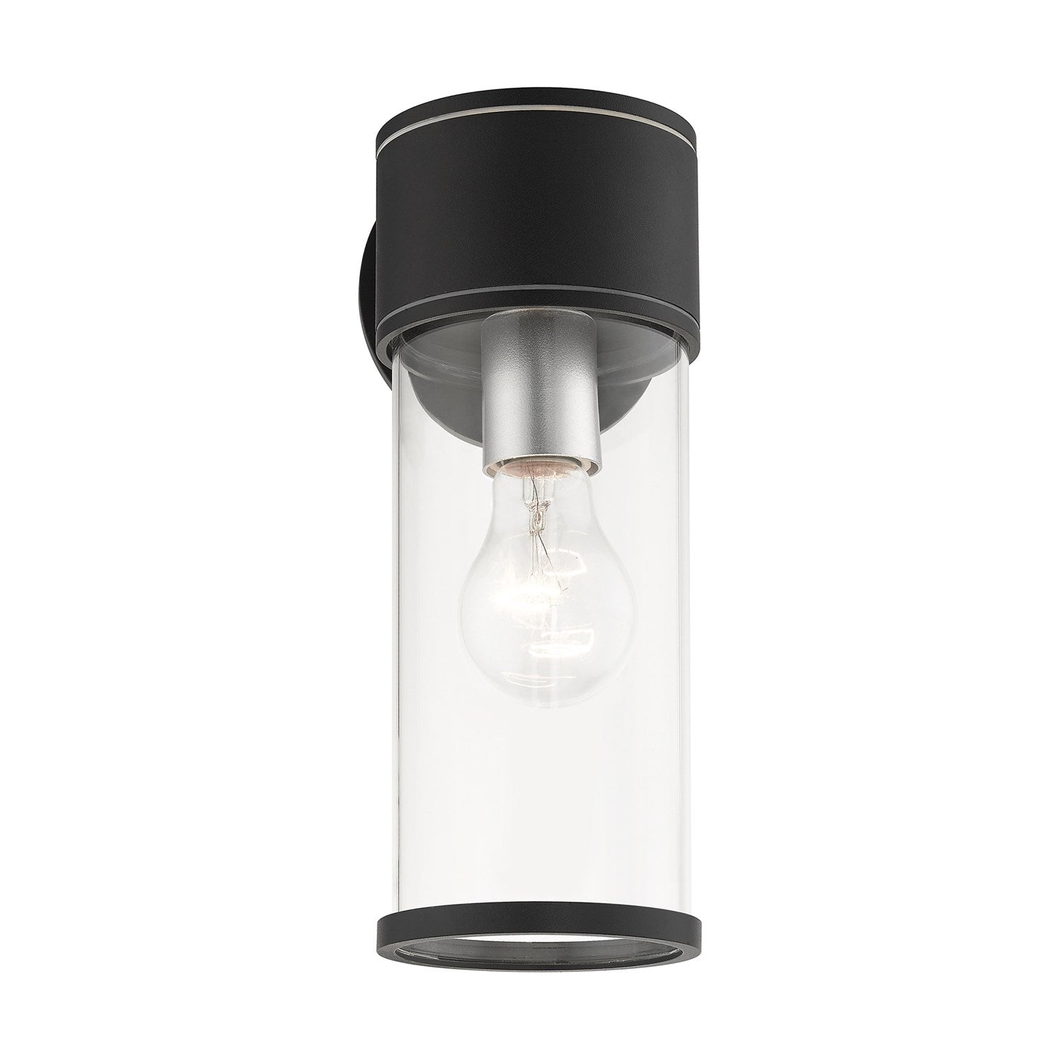 1 Light Textured Black Outdoor Medium Wall Lantern
