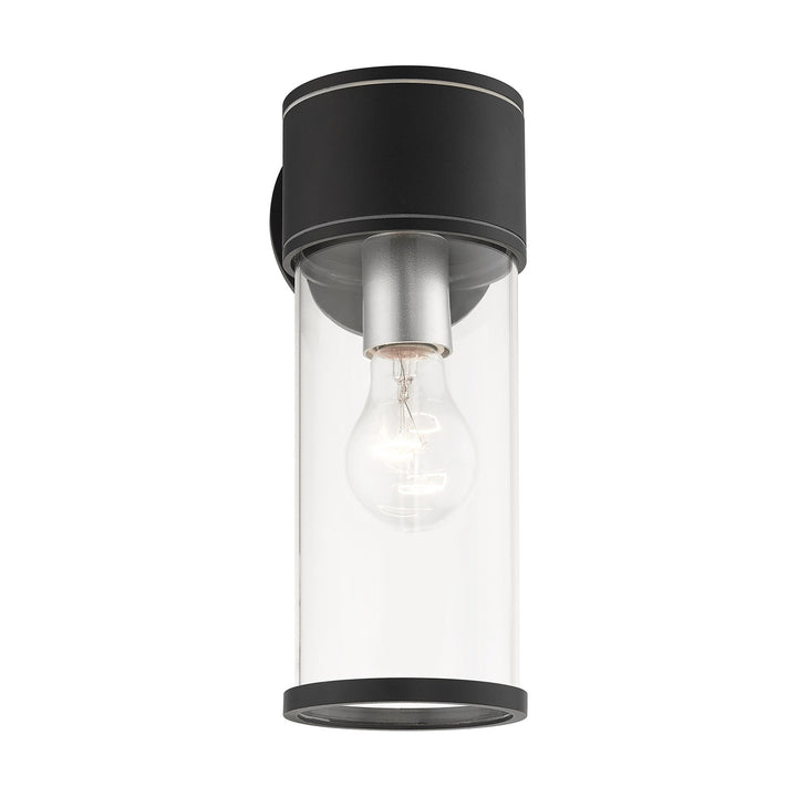 1 Light Textured Black Outdoor Medium Wall Lantern
