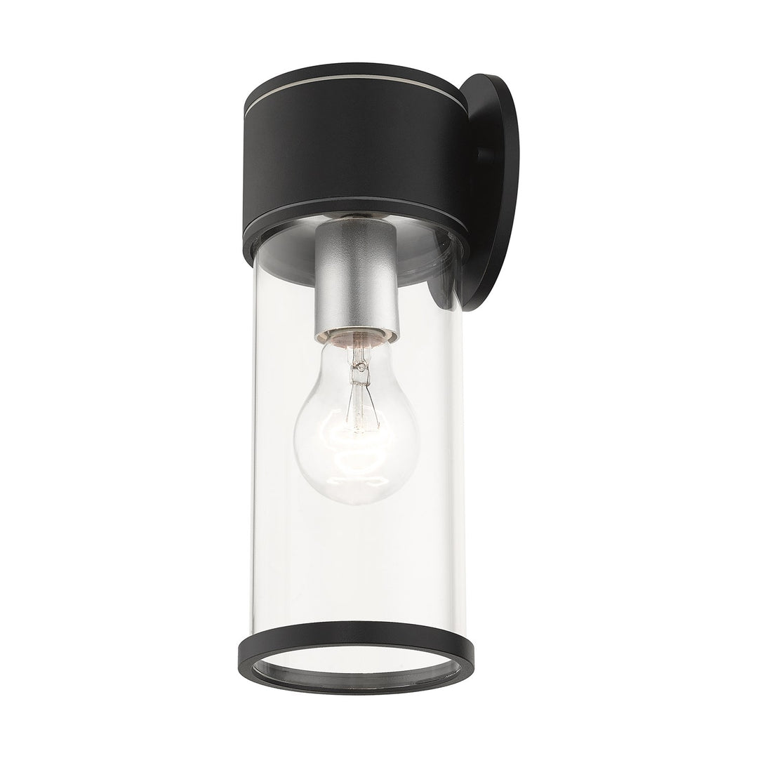 1 Light Textured Black Outdoor Medium Wall Lantern
