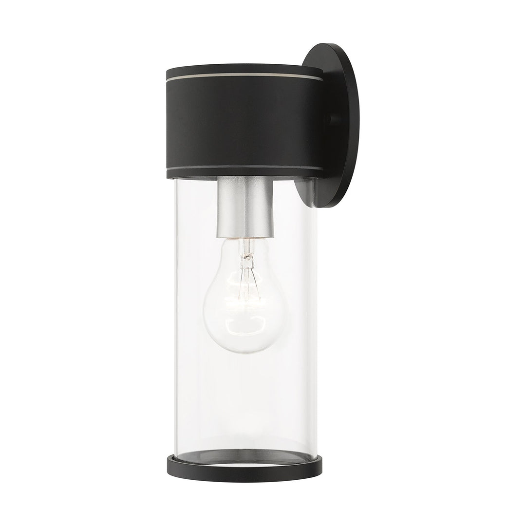 1 Light Textured Black Outdoor Medium Wall Lantern