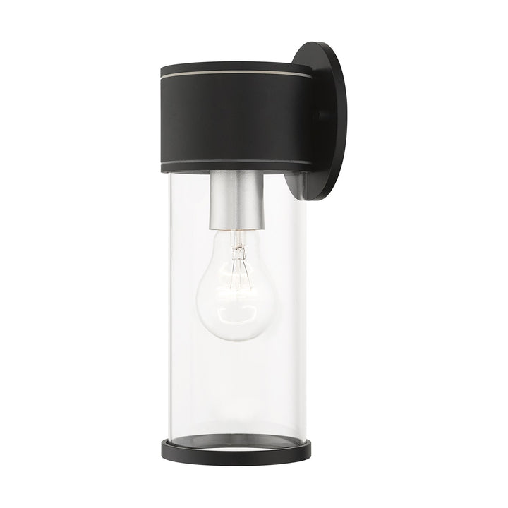 1 Light Textured Black Outdoor Medium Wall Lantern