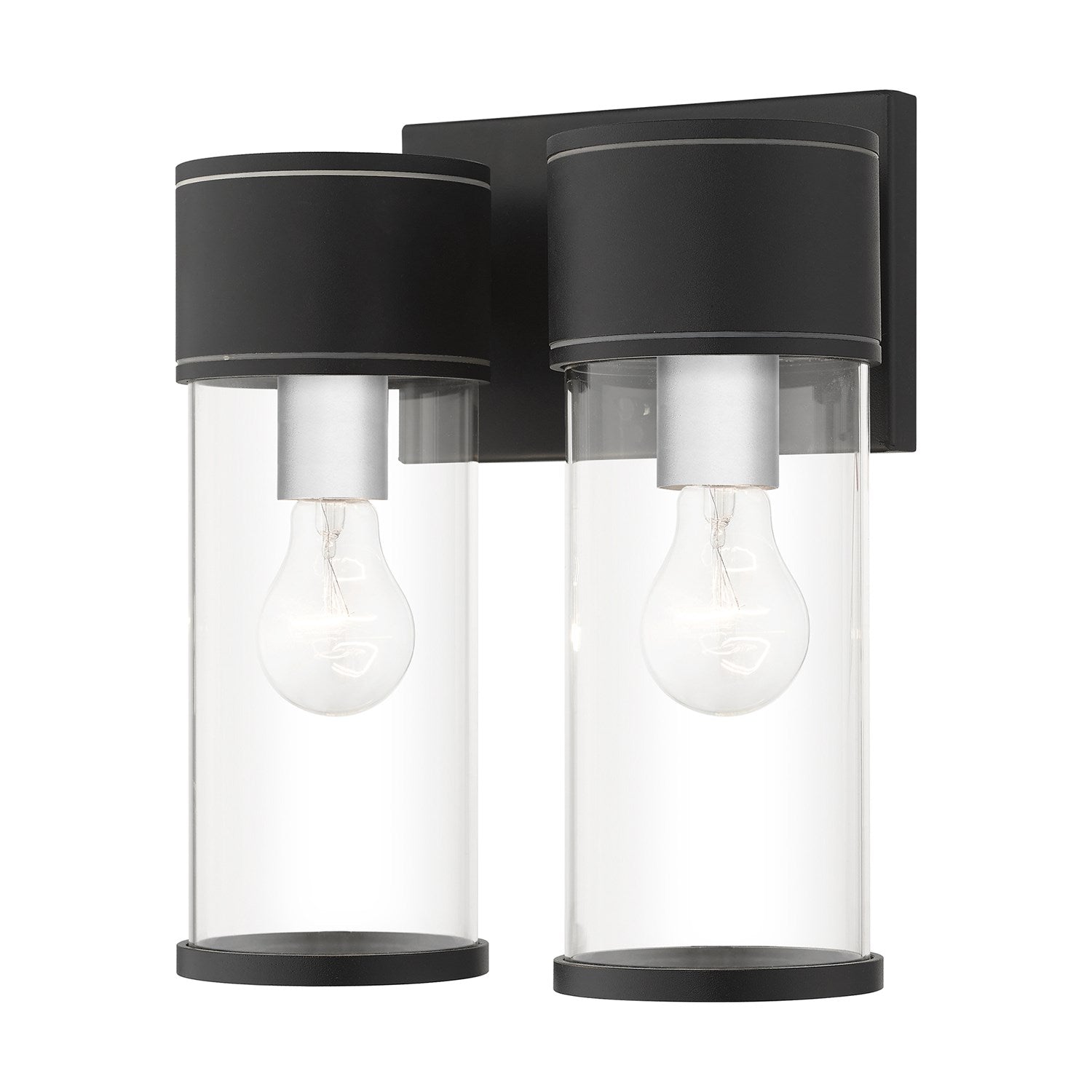 2 Light Textured Black Outdoor Large Wall Lantern by Livex Lighting