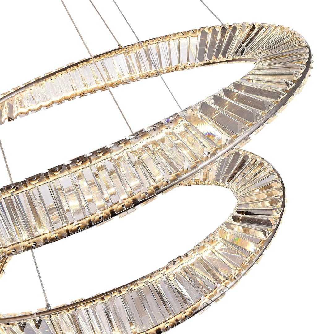 90W Led Chandelier Satin Nickel
