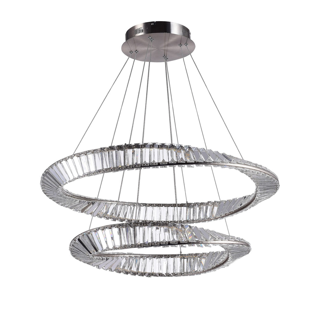 90W Led Chandelier Satin Nickel