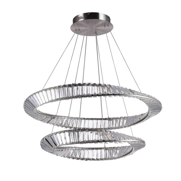 90W Led Chandelier Satin Nickel