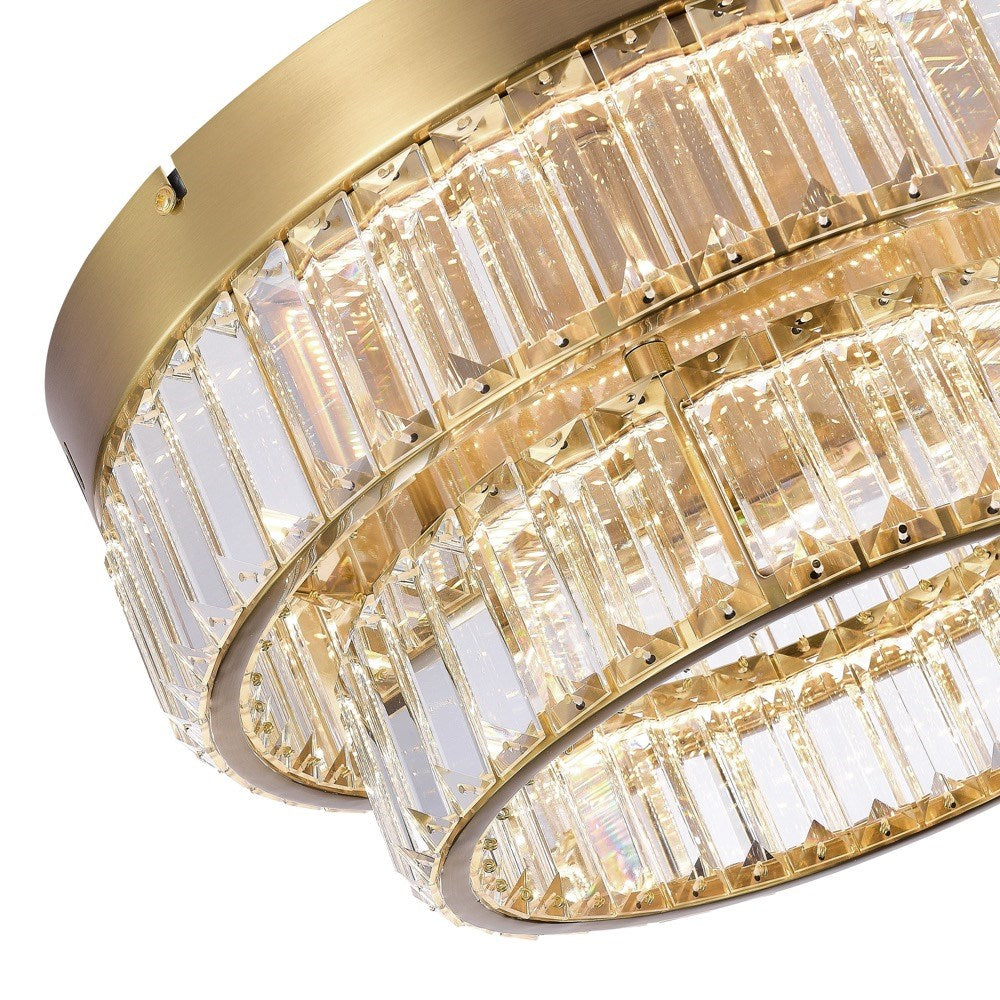 Stella Double Tier Led Flushmount Brushed Brass