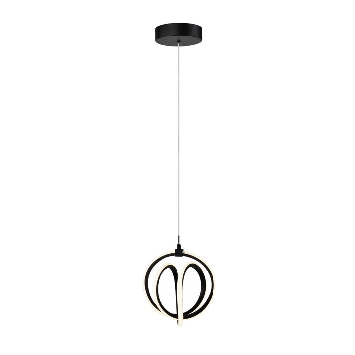 Rose 1 Light Led Pendant Black by Artcraft
